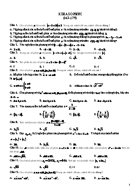 Đề kiểm tra Số phức